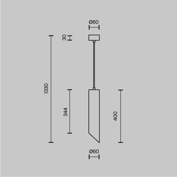Подвесной светильник цилиндр Maytoni P044PL-01-40GU10-B L IPari под лампу 1xGU10 35W