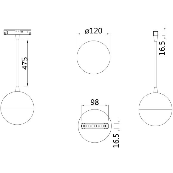 TR018-2-10W4K-W Трековый магнитный светодиодный светильник Maytoni Gravity CRI90+ 4000К 1000Лм 270° 10Вт