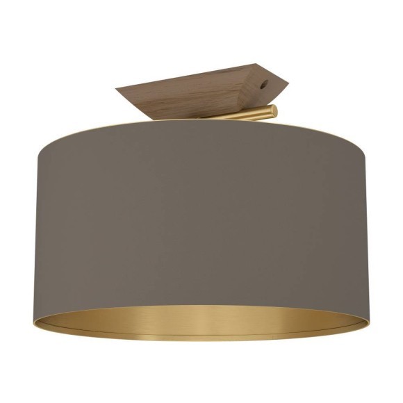 390335 SANTANDRIA Потолочный светильник 1 лампа E27 40Вт D400 дерево сталь ткань латунь