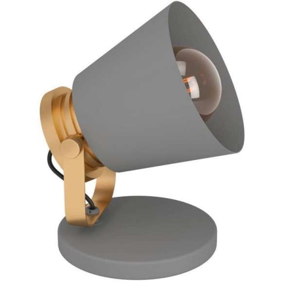 43841 Настольная лампа TWICKEN, 1Х28W, E27, L155, B150, H195, основание: B155, сталь, серый, золотой