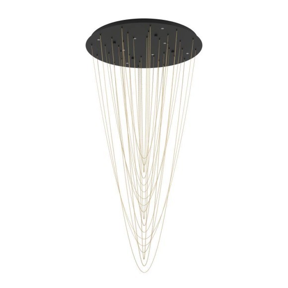 390355 TREPUCO TREPUCO Светодиодная диммируемая люстра LED, 43.2Вт, 4080Лм, 3000К, металл, черный/латунь