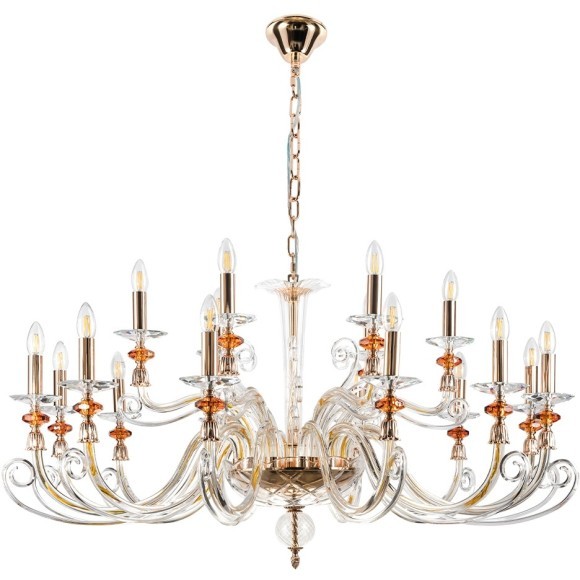 Люстра Crystal Lux CATARINA SP12+6 V2 GOLD/TRANSPARENT-COGNAC 1361/318 Люстра Crystal Lux CATARINA SP12+6 V2 GOLD/TRANSPARENT-COGNAC 1361/318