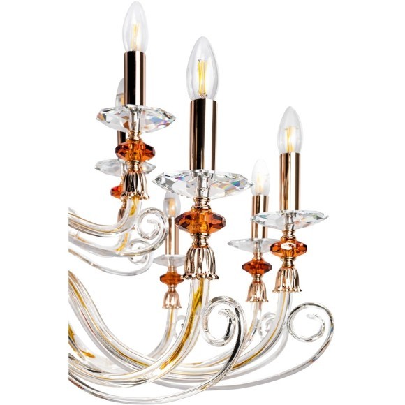Люстра Crystal Lux CATARINA SP12+6 V2 GOLD/TRANSPARENT-COGNAC 1361/318 Люстра Crystal Lux CATARINA SP12+6 V2 GOLD/TRANSPARENT-COGNAC 1361/318