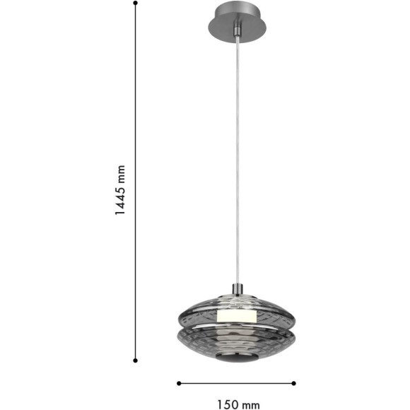 4643-1P, подвес, D150xH245/1445, LEDx6W, 630LM, 4000K, included