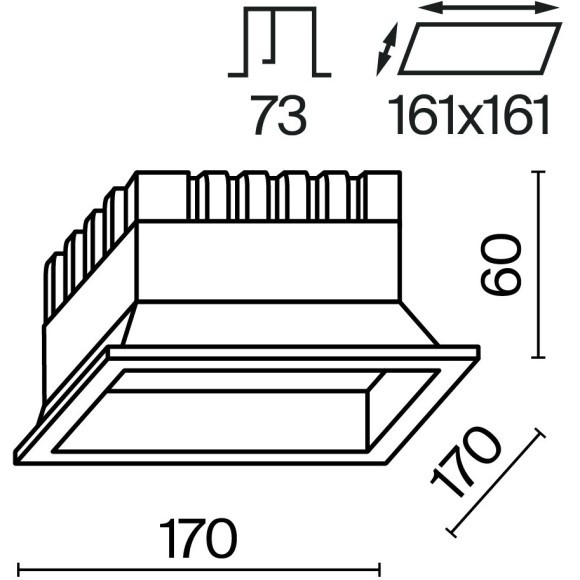 Встраиваемый светильник Technical DL056-24W3-4-6K-W