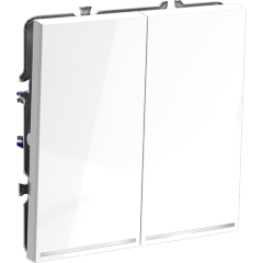 VLS020201 Выключатель встраиваемый с подсветкой двухклавишный белого глянцевого цвета 10А (2200 Ватт) VOLTUM S70 (белый глянцевый) VLS020201 Выключатель встраиваемый с подсветкой двухклавишный белого глянцевого цвета 10А (2200 Ватт) VOLTUM S70 (белый глянцевый)