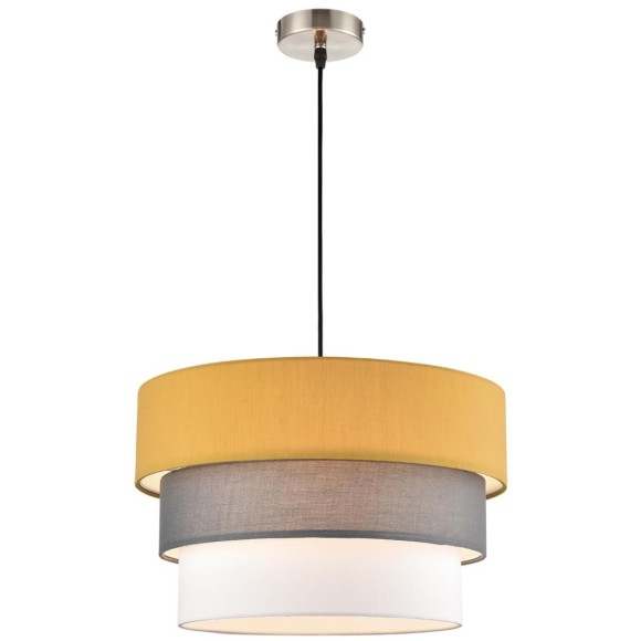 8038/3 MODERNI LN24 никель/желтый/серый/белый, металл/текстиль Подвесной светильник Е27 3*60W 220V ILAIDA