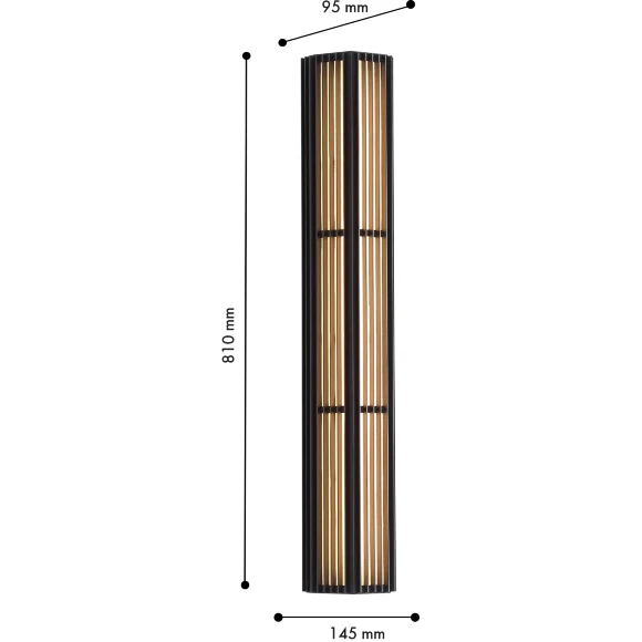 Favourite Trellis 4824-3W Современный светодиодный уличный фасадный настенный светильник, основание черный металл, плафон матовое белое стекло, LED 40Вт 3000K 1000Лм CRI90 IP65 220В, размеры D95xW146xH810мм