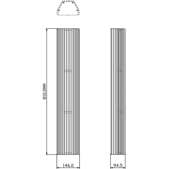Favourite Trellis 4824-3W Современный светодиодный уличный фасадный настенный светильник, основание черный металл, плафон матовое белое стекло, LED 40Вт 3000K 1000Лм CRI90 IP65 220В, размеры D95xW146xH810мм