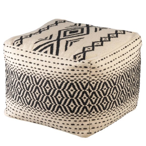 424044 MASHIKE Пуф кремовый L450 B450 H450 хлопок/полиэстер с пластиковой арматурой черный