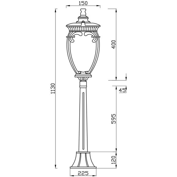 Уличный наземный светильник Maytoni O414FL-01GB1 Fleur IP44 под лампу 1xE27 60W