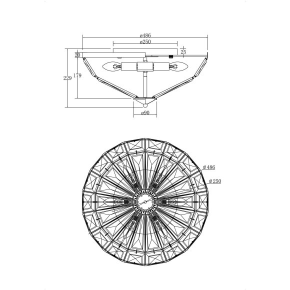 Потолочная люстра хрустальная Facet MOD094CL-06CH