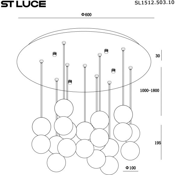 SL1512.503.10 Светильник подвесной ST-Luce Белый,Серый,Красный/Белый G9 10*5W 4000K ESTRUZZO SL1512.503.10 Светильник подвесной ST-Luce Белый,Серый,Красный/Белый G9 10*5W 4000K ESTRUZZO