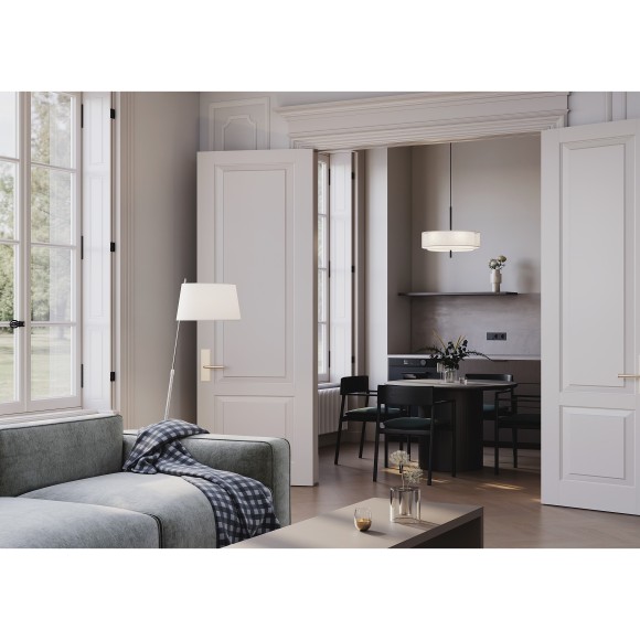 Подвесной светильник с тканевым белым плафоном 50см, 5 ламп Е27 Maytoni Bergamo MOD613PL-05W1