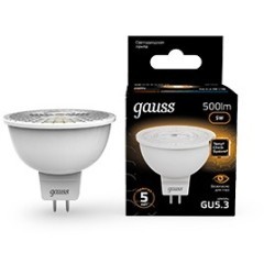 Лампа Gauss Black 5Вт 500Лм 3000К GU5.3 101505105 Лампа Gauss Black 5Вт 500Лм 3000К GU5.3 101505105
