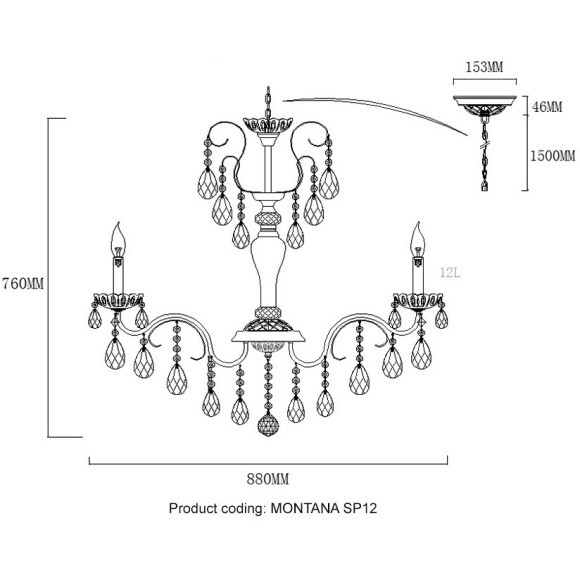 Люстра Crystal Lux MONTANA SP12