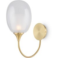 MOD016WL-01BS Настенный светильник (бра) с латунным основанием и стеклянным плафоном, без выключателя на корпусе, под лампу Е14 Maytoni Aura
