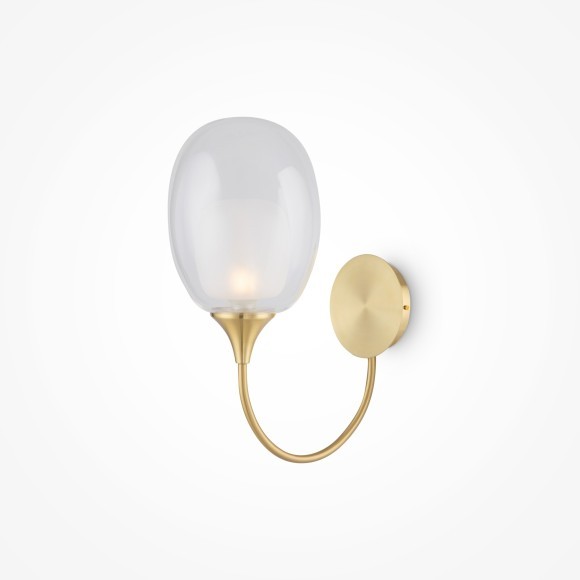 MOD016WL-01BS Настенный светильник (бра) с латунным основанием и стеклянным плафоном, без выключателя на корпусе, под лампу Е14 Maytoni Aura