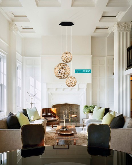 39758 SKOURA Подвесная люстра с тремя лампами E27, винтаж, латунь