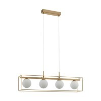 97793 VALLASPRA Подвесной потолочный светильник с 4 лампами E14, 160Вт, бежевый/белый, модерн, стекло, металл