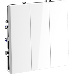 VLS030101 Выключатель встраиваемый трехклавишный белого глянцевого цвета 10А (2200 Ватт) VOLTUM S70 (белый глянцевый)