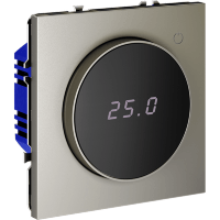 VLS070104 Терморегулятор электронный шелкового цвета. Индикация температуры и датчик для теплого пола. (Мощность 3500 Ватт) VOLTUM S70 (шелк)