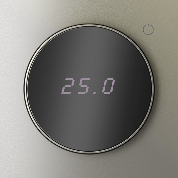 VLS070104 Терморегулятор электронный шелкового цвета. Индикация температуры и датчик для теплого пола. (Мощность 3500 Ватт) VOLTUM S70 (шелк)