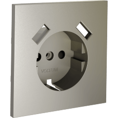 VLS000904 Накладка для розетки с заземлением и защитными шторками, с зарядкой от USB (ТИП A + ТИП A) шелкового цвета VOLTUM S70 (шелк)