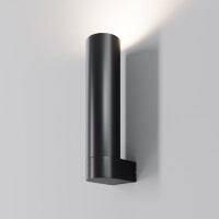 Maytoni Tube O508WL-L5B3K Черный уличный настенный светильник цилиндр, свет в одну сторону, металл, стекло, бра фасадное, LED 5Вт 3000K 600лм CRI80 34° IP65 220V -40...+50°C