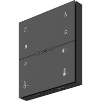 Maytoni DRC035-Z-8-B Черная беспроводная аккумуляторная накладная панель управления “умным” освещением по протоколу Zigbee 3.0, вкл/выкл; диммирование; изм. цветовой температуры; разделение на группы (до 3 групп); создание сцен