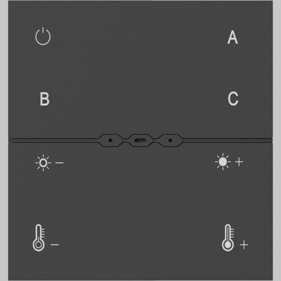 Maytoni DRC035-Z-8-B Черная беспроводная аккумуляторная накладная панель управления “умным” освещением по протоколу Zigbee 3.0, вкл/выкл; диммирование; изм. цветовой температуры; разделение на группы (до 3 групп); создание сцен