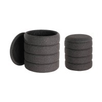 424124 AMPAHAKA Пуф комплект из 2 шт, полиэстер, пластиковая арматура, серый, H445, Ø400