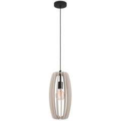 900502 Подвесной потолочный светильник BAJAZZARA, 1x40W, E27, H1100, ?260, сталь, черный/дерево, песчаный