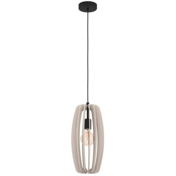 900502 Подвесной потолочный светильник BAJAZZARA, 1x40W, E27, H1100, ?260, сталь, черный/дерево, песчаный