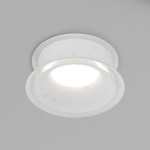 DK2403-WH Встраиваемый светильник влагозащ., IP 44, 15 Вт, GU10, белый, алюминий