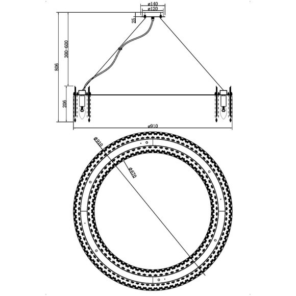 Подвесная люстра хрустальная Rocio MOD036PL-18N