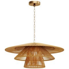 Коричневый подвесной светильник или каната (ротанг) с лампой Е27 Maytoni Costa MOD394PL-01BS1