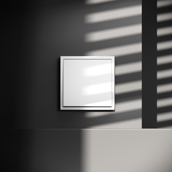 VLS010301 Проходной выключатель (переключатель) встраиваемый одноклавишный на 10 ампер (2200 Ватт) белого глянцевого цвета VOLTUM S70 (белый глянцевый)