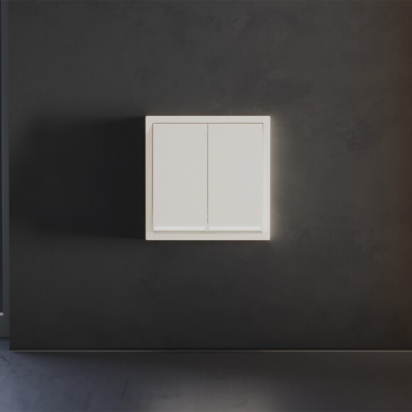 VLS000413 Клавиши бежевого цвета для выключателя и переключателя двухклавишного с подсветкой VOLTUM S70 (хлопок)