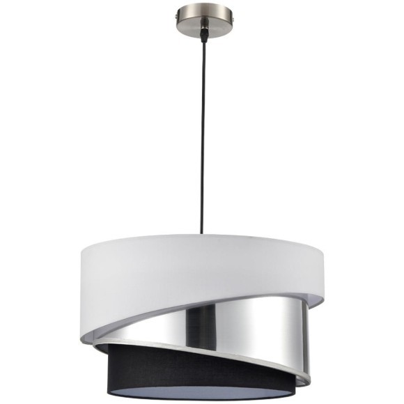 8040/3 MODERNI LN24 никель/белый/серебро/черный, металл/текстиль Подвесной светильник Е27 3*60W 220V INDIRA