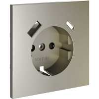 VLS001004 Накладка для розетки с заземлением и защитными шторками, с зарядкой от USB (ТИП С + ТИП A) шелкового цвета VOLTUM S70 (шелк)