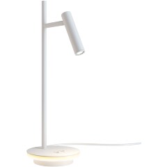 Настольный светильник Maytoni Estudo Z010TL-L8W3K LED 9Вт 3000K 589Лм 36° CRI80, белый матовый металл, поворотный плафон-цилиндр, декоративная подсветка основания, высота 455 мм