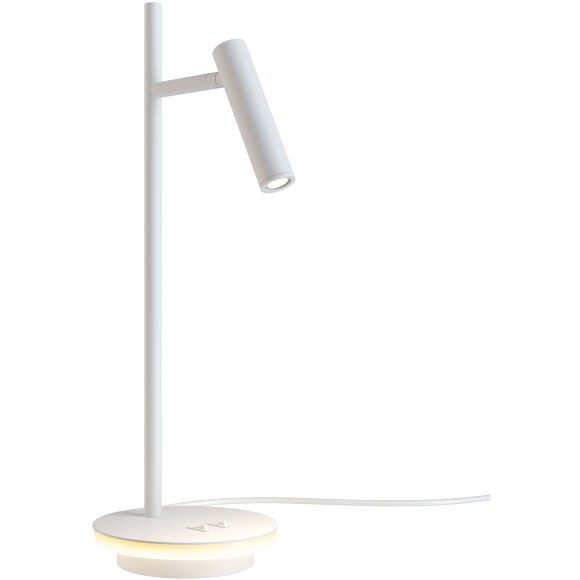 Настольный светильник Maytoni Estudo Z010TL-L8W3K LED 9Вт 3000K 589Лм 36° CRI80, белый матовый металл, поворотный плафон-цилиндр, декоративная подсветка основания, высота 455 мм Настольный светильник Maytoni Estudo Z010TL-L8W3K LED 9Вт 3000K 589Лм 36° CRI80, белый матовый металл, поворотный плафон-цилиндр, декоративная подсветка основания, высота 455 мм