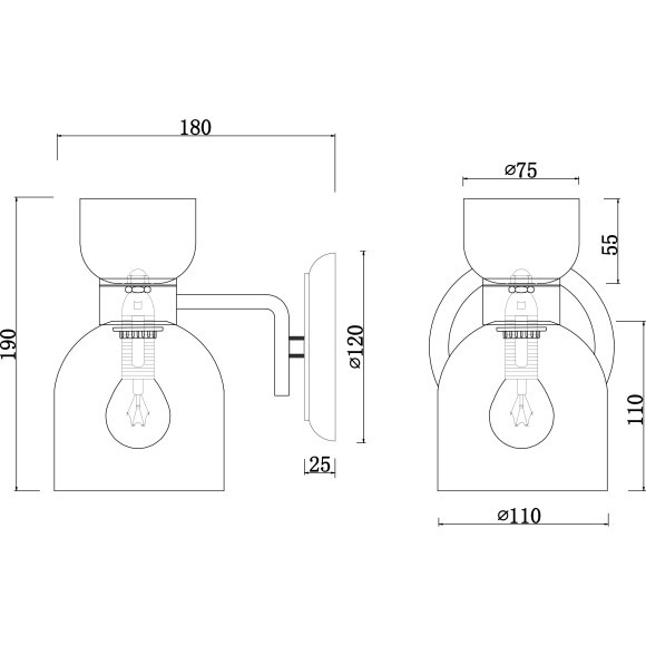 Бра Freya FR5094WL-01G Isla под лампу 1xE14 40W