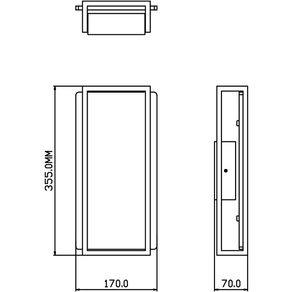 Favourite Powder 4826-2W Современный черный уличный светодиодный настенный светильник в неоклассическом стиле, металл черный, плафон стекло, LED 2x8Вт 3000K 2x480Лм CRI90 IP65 220В, размеры D70xW170xH355мм