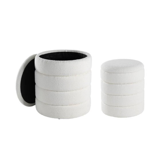 424125 AMPAHAKA Пуф комплект из 2 шт. полиэстер белый H445 Ø400