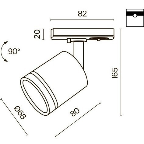 Однофазный двужильный светодиодный трековый светильник Maytoni Unity TR085-1-5W3K-B Orlo 3000К 200Лм CRI90+ 120° 5Вт