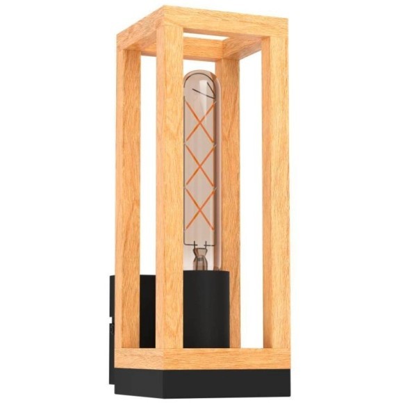 43745 Бра NAFFERTON, 1Х40W, E27, L100, H280, A125, сталь, черный/дерево, коричневый