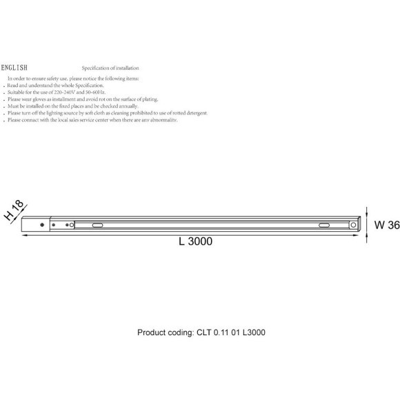 3м белый однофазный двужильный накладной шинопровод Crystal Lux CLT 0.11 01 L3000 WH