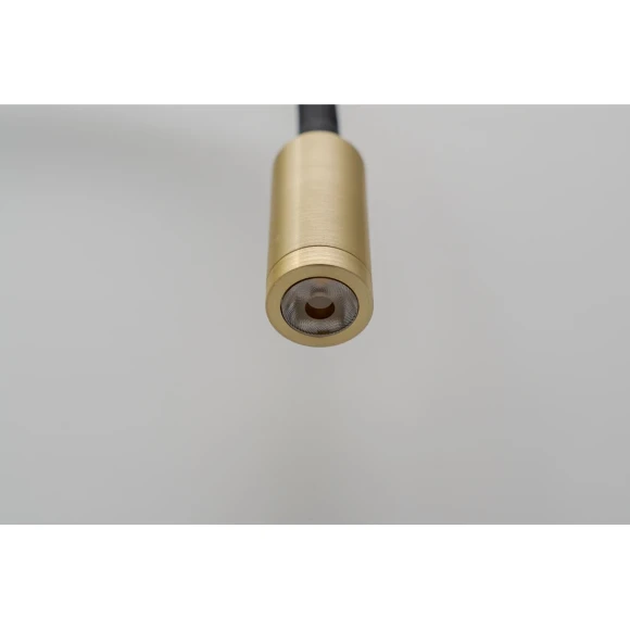 Arte Lamp Asta A5879AP-1SG Настенный современный, черно-золотой, минималистичный светодиодный светильник-бра с гибкой резиновой ножкой и выключателем на основании, LED 5Вт 3000K 300Лм CRI90 24° IP20 220В